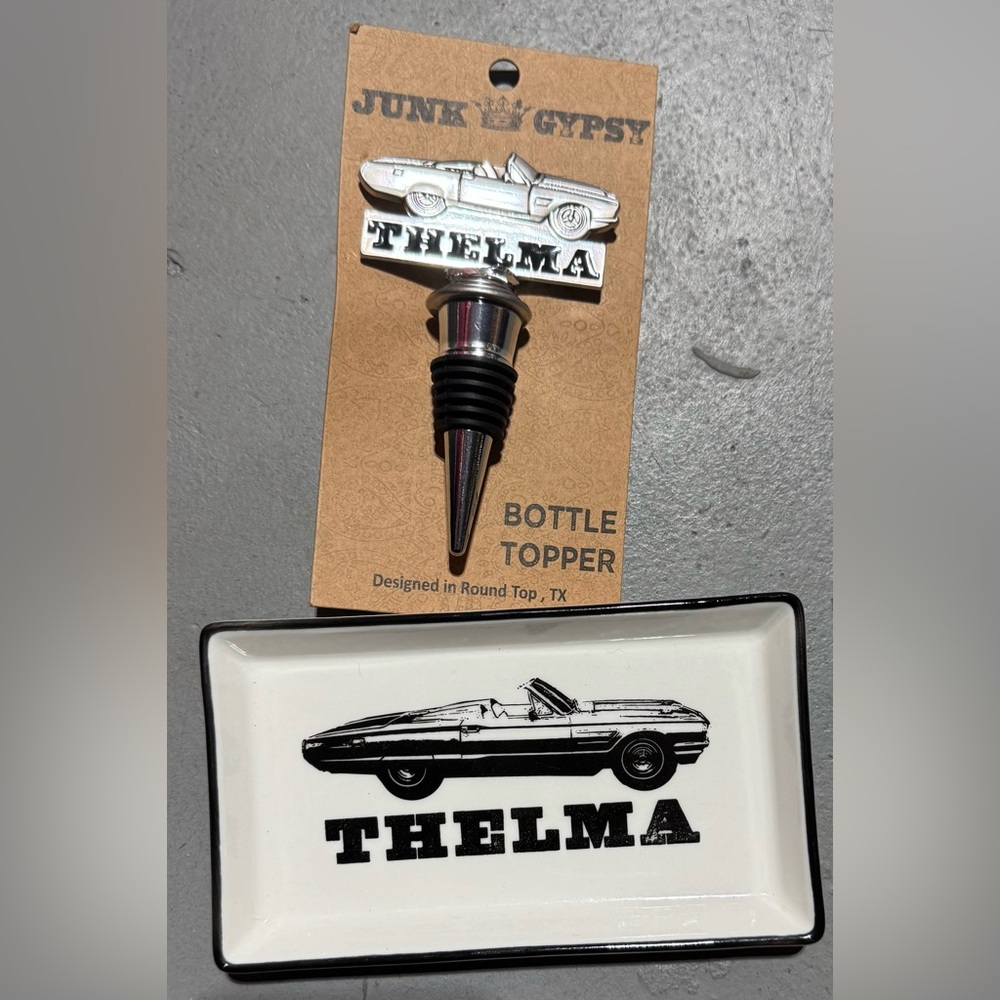 Junk Gypsy Thelma Silver and Black Bottle Stopper